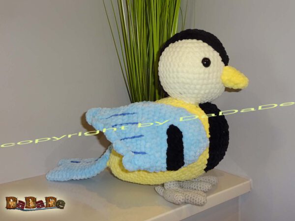 xBlaumeise 1 Blaumeise, Frühling-Dekoration (H317) und Kuscheltier Vogel Blanka (A107)