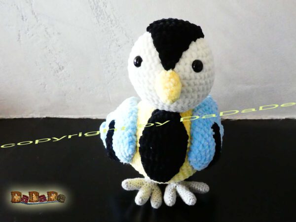 xBlaumeise 6 Blaumeise, Frühling-Dekoration (H317) und Kuscheltier Vogel Blanka (A107)