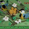 Blaumeise, Frühling-Dekoration (H317) und Kuscheltier Vogel Blanka  (A107)