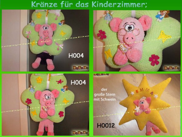 Kranz-Schwein-Kinderzimmer Kopie H000-12 - die Kränze machen das Kinderzimmer schön bunt