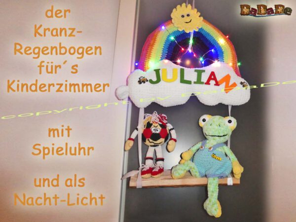 xKranz-Regenbogen-Schaukel 3 H000-12 - die Kränze machen das Kinderzimmer schön bunt