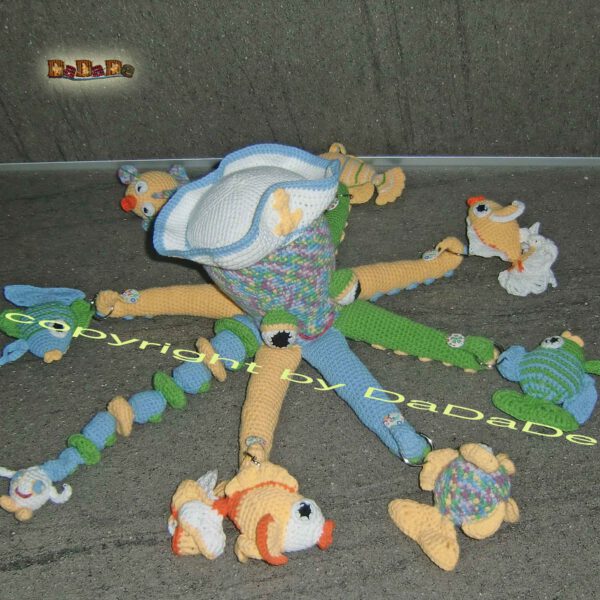 Krake Matrose Kalle, mit Fischen, die Spieluhr zum Greifen und Kuscheln  (B404)