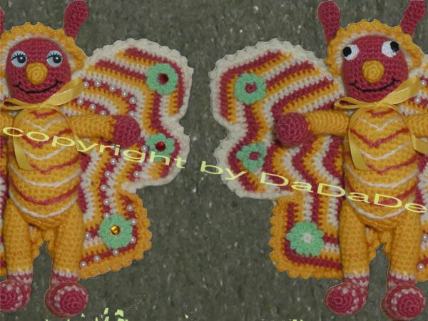 Schmetterling 0 Schmetterling Friedl und Frieda Zickzack, zum Kuscheln (A129)