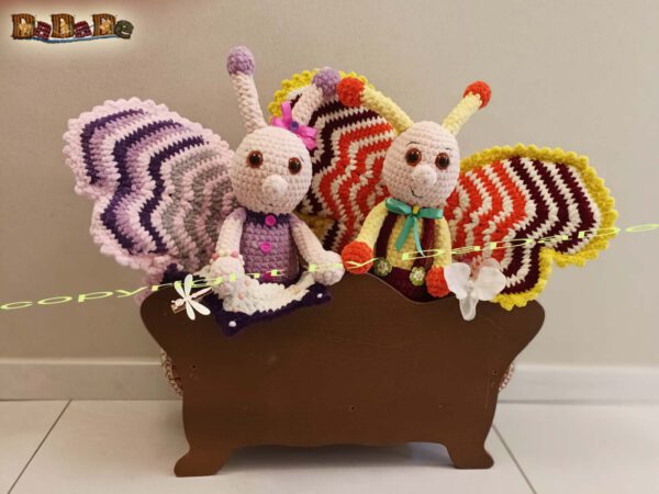 xSchmetterlinge 3 Schmetterling Friedl und Frieda Zickzack, zum Kuscheln (A129)