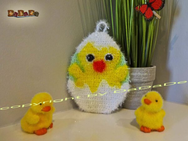 xSchwamm Küken im Ei Kopie 3 Schwämme, Oster-Tiere Schwamm Hase, Huhn & Küken im Ei (S205)