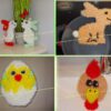 Schwämme, Oster-Tiere Schwamm Hase, Huhn & Küken im Ei (S205)