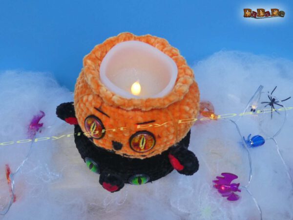 Katze & Sensenmann lampe 3 Flaschen-Verpackung und Halloween-Deko, mit Katze, Kürbis & Sensenmann (H452)