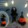 Flaschen-Verpackung und Halloween-Deko, mit Katze, Kürbis & Sensenmann (H452)