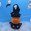 Flaschen-Verpackung und Halloween-Deko, mit Katze, Kürbis & Sensenmann (H452)