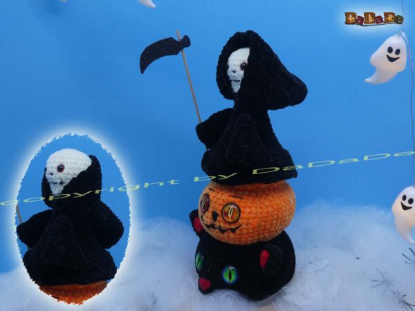 xKatze & Sensenmann6 Flaschen-Verpackung und Halloween-Deko, mit Katze, Kürbis & Sensenmann (H452)