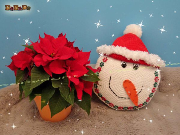 xH163 Kissen Schneemann 2 Kissen Schneemann mit Adventskalender (H163)