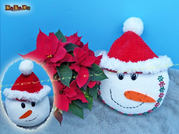 xH163 Kissen Schneemann 3b Kissen Schneemann mit Adventskalender (H163)
