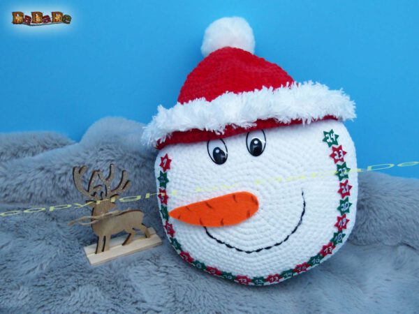 xH163 Kissen Schneemann 4 Kissen Schneemann mit Adventskalender (H163)