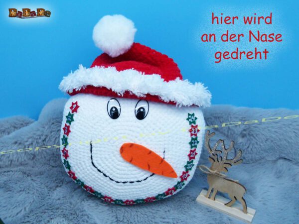 xH163 Kissen Schneemann 5 Kissen Schneemann mit Adventskalender (H163)