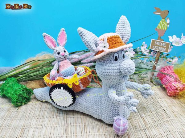 xWurm Ostern grau 11Ei Wurm Wuppi mit Hase Flopsy (H350)