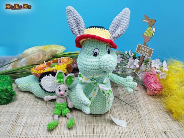 xWurm Ostern türkis 13Ei Wurm Wuppi mit Hase Flopsy (H350)