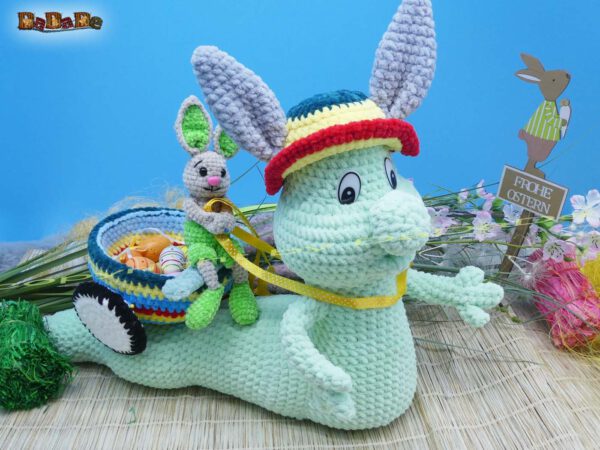 xWurm Ostern türkis 23Kugel Wurm Wuppi mit Hase Flopsy (H350)