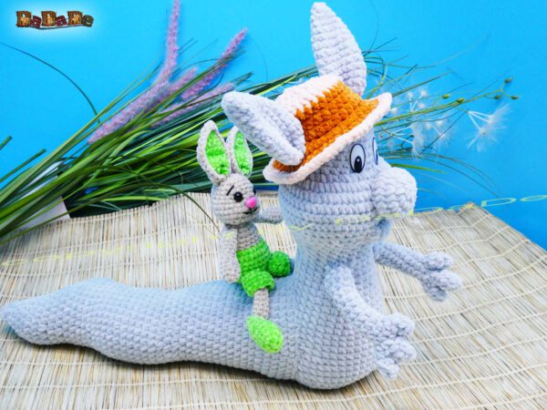 xWurm Wuppi grau+Hase 14 Wurm Wuppi mit Hase Flopsy (H350)