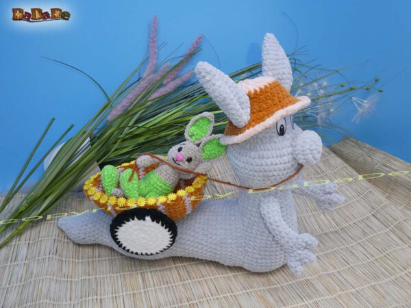 xWurm grau 11Ei Wurm Wuppi mit Hase Flopsy (H350)
