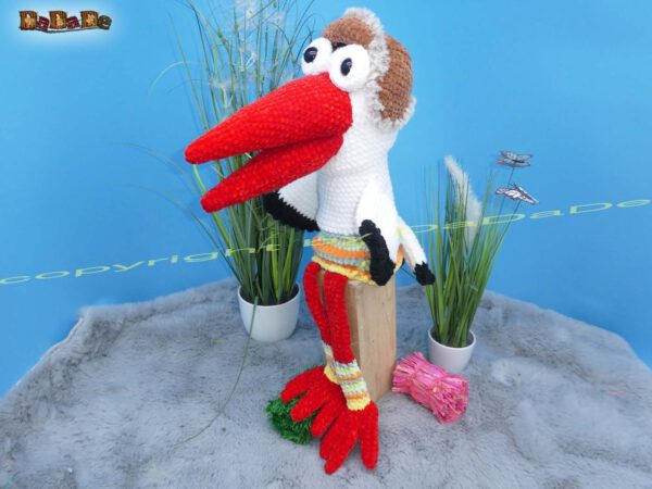 xMaulpuppe Storch 11 Storch Plapper-Gerdi, die Hand-Maul-Puppe (B355)