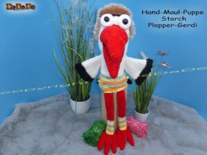 Storch Plapper-Gerdi, die Hand-Maul-Puppe (B355)