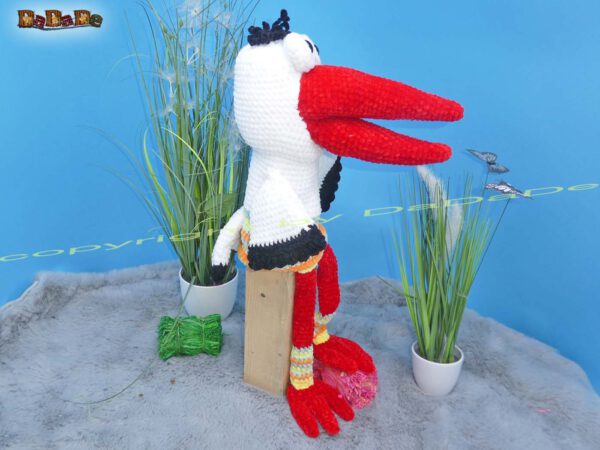 xMaulpuppe Storch 2 Storch Plapper-Gerdi, die Hand-Maul-Puppe (B355)